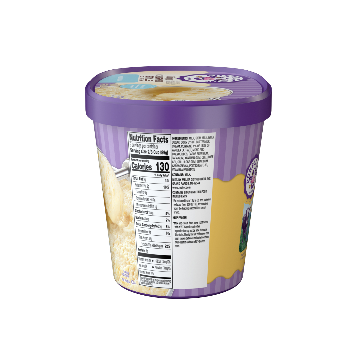 slide 3 of 5, Purple Cow Lightly Churned Vanilla Ice Cream, 1.5 qt