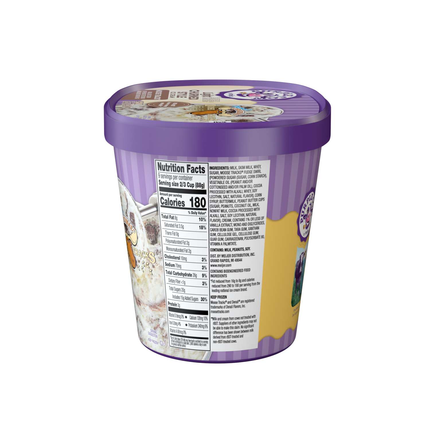 slide 3 of 5, Purple Cow Light Churned Style Moose Tracks Ice Cream, 1.5 oz