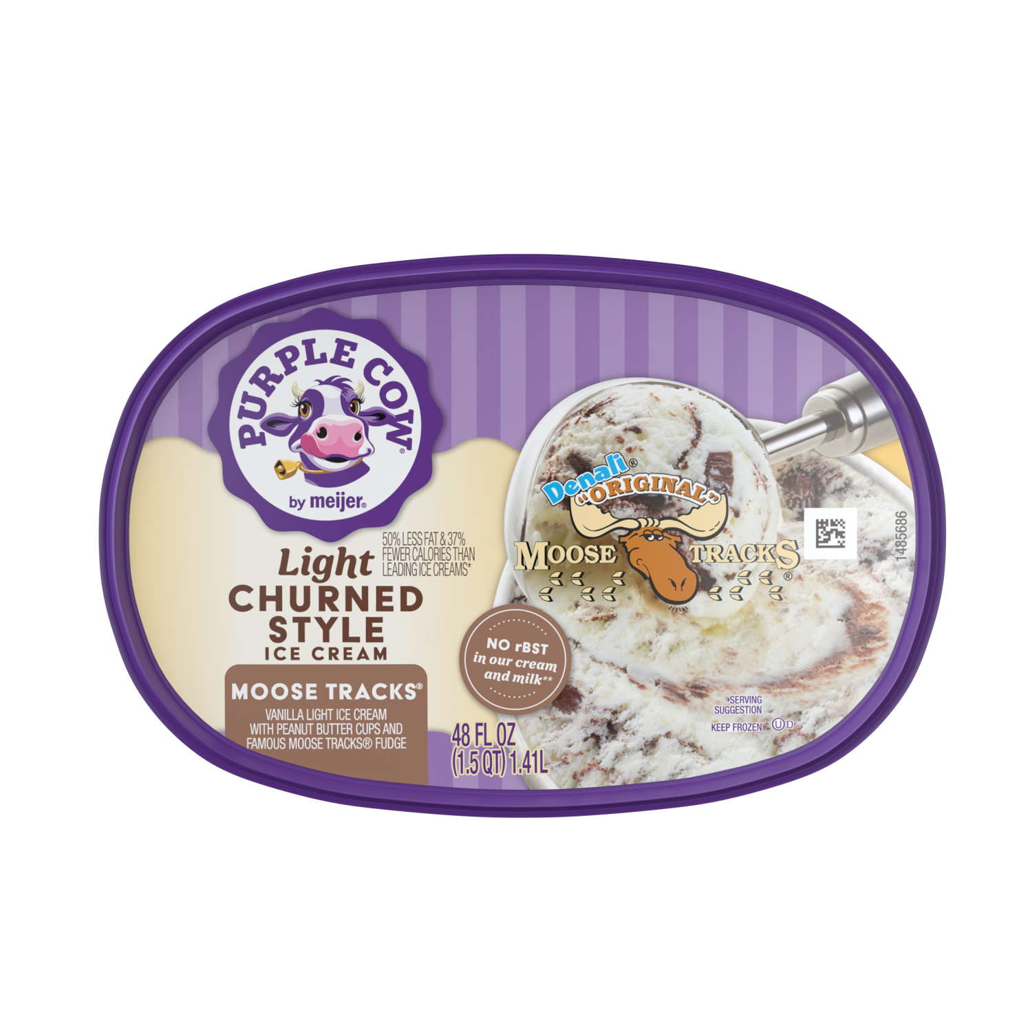 slide 5 of 5, Purple Cow Light Churned Style Moose Tracks Ice Cream, 1.5 oz