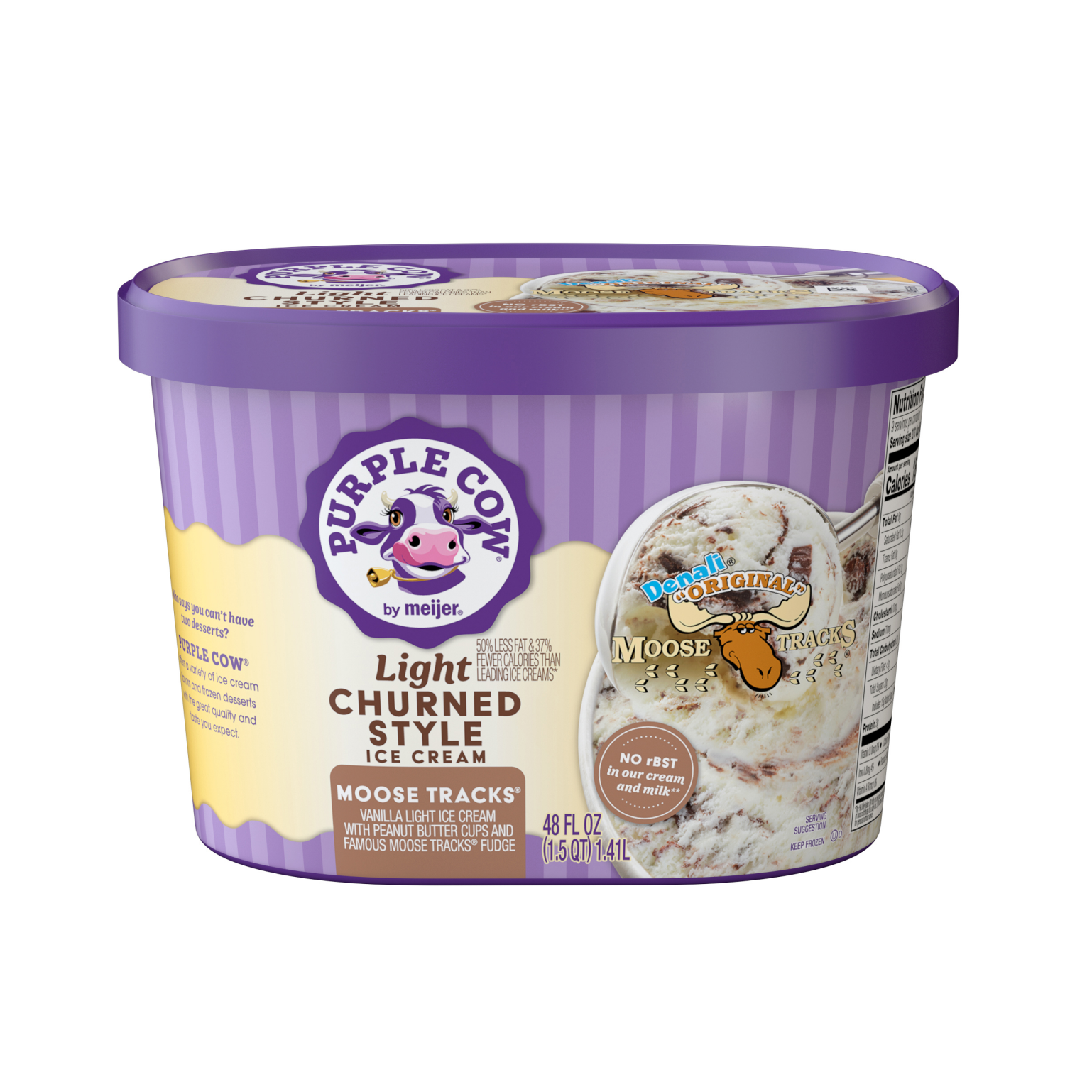 slide 1 of 5, Purple Cow Light Churned Style Moose Tracks Ice Cream, 1.5 oz