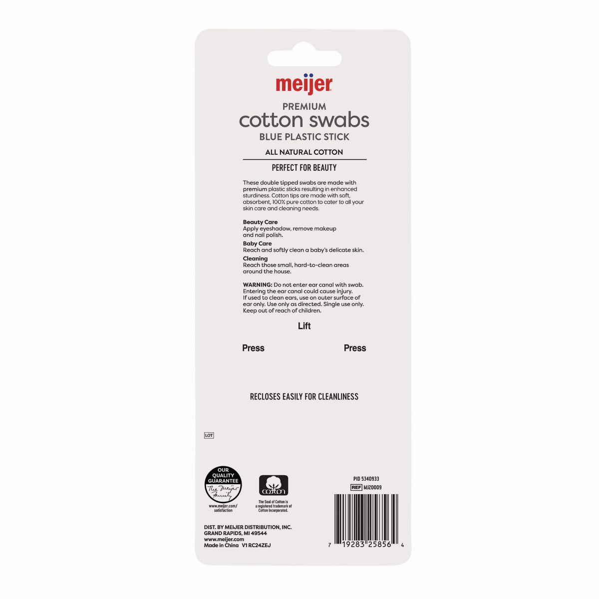 slide 2 of 2, Meijer Plastic Swab/Colors - Blue, 1 ct