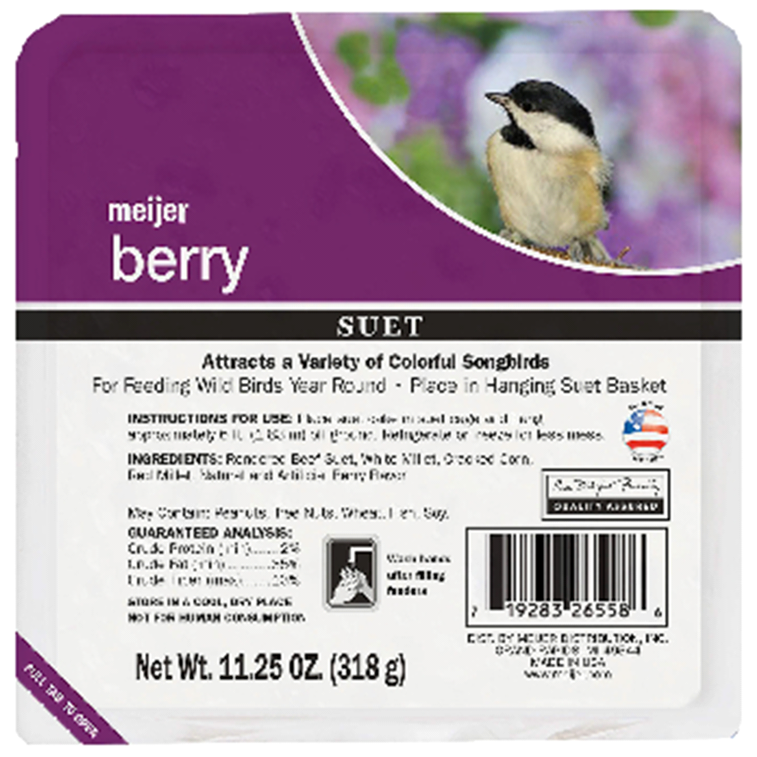 slide 1 of 1, Meijer Berry Blend Suet Cake, 11.25 oz, 11.25 oz