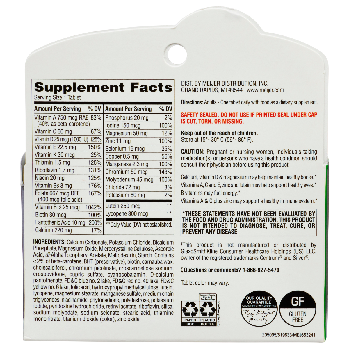 slide 2 of 4, Meijer Complete Adults 50+ Multivitamin, 125 ct