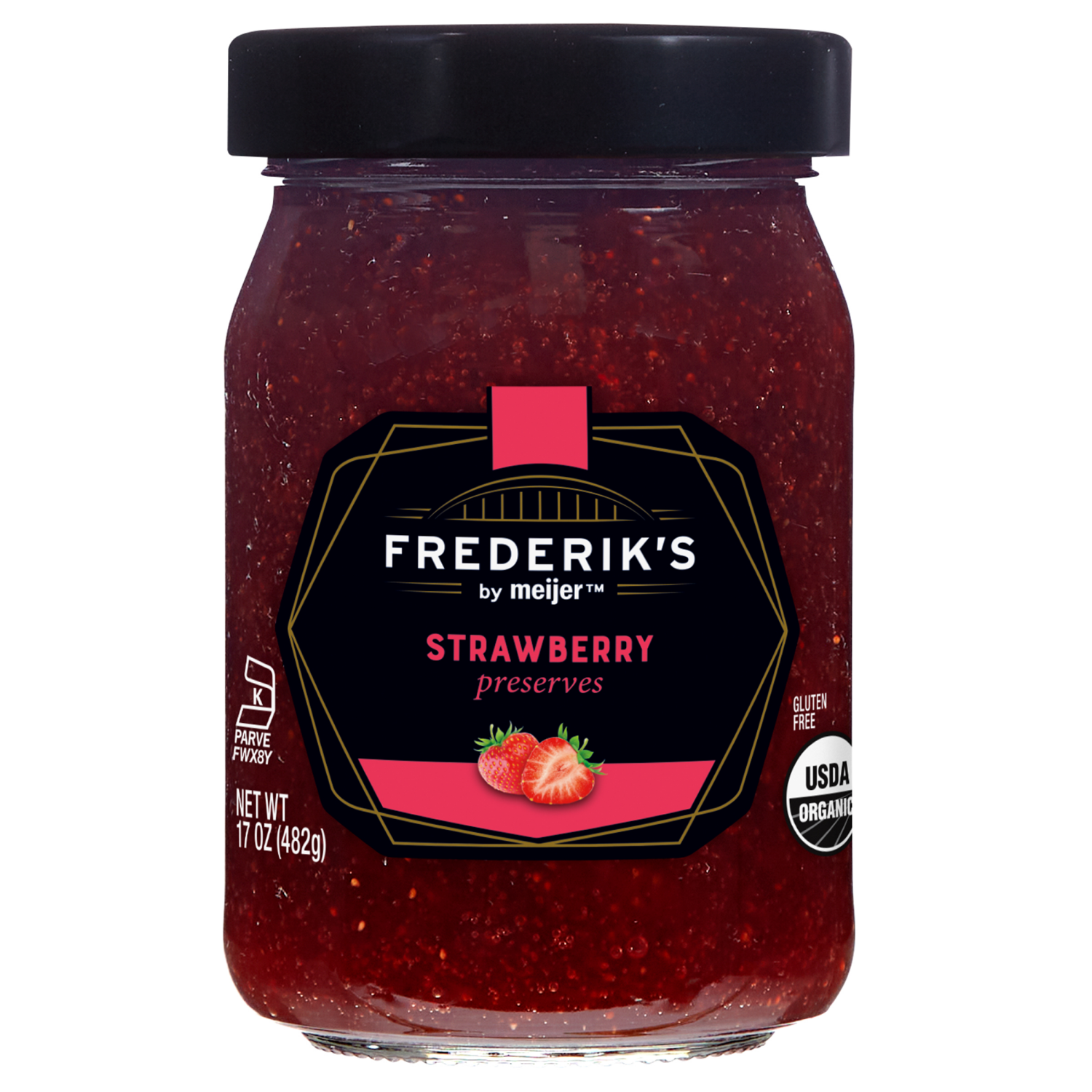 slide 1 of 2, FREDERIKS BY MEIJER Frederik's by Meijer Strawberry Preserves, 17 oz, 17 oz