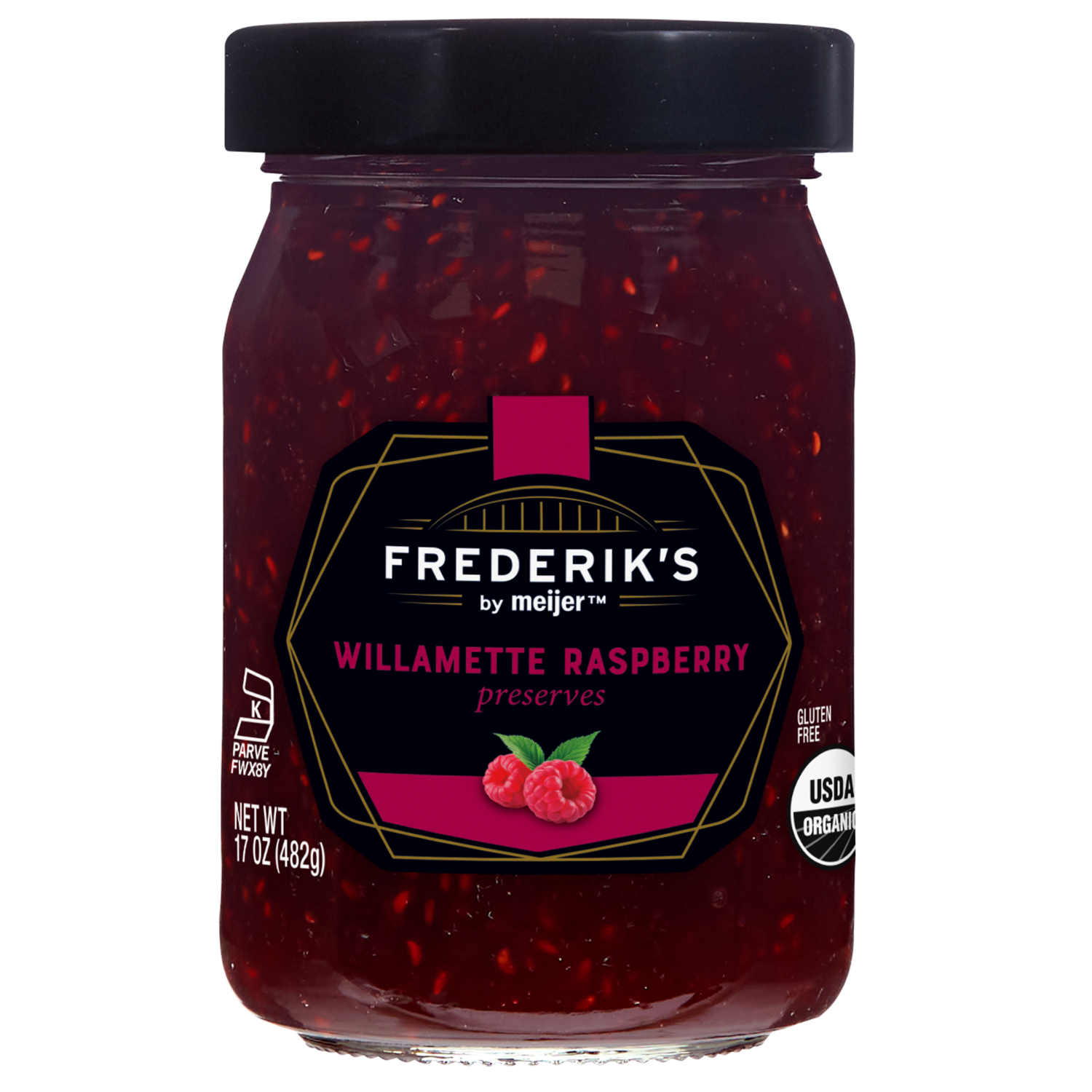 slide 1 of 2, FREDERIKS BY MEIJER Frederik's by Meijer Willamette Raspberry Preserves, 17 oz, 17 oz