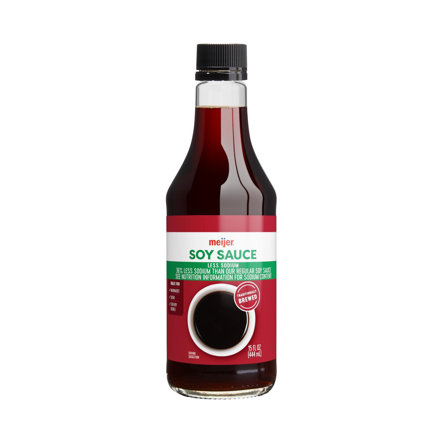 slide 1 of 3, Meijer Soy Sauce Less Sodium, 15 Oz, 15 oz