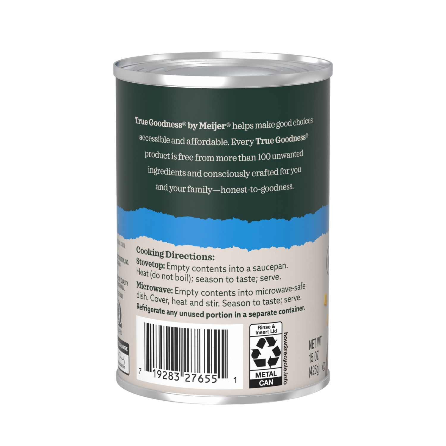 slide 2 of 3, True Goodness Organic No Salt Added Whole Kernel Corn, 15.25 oz