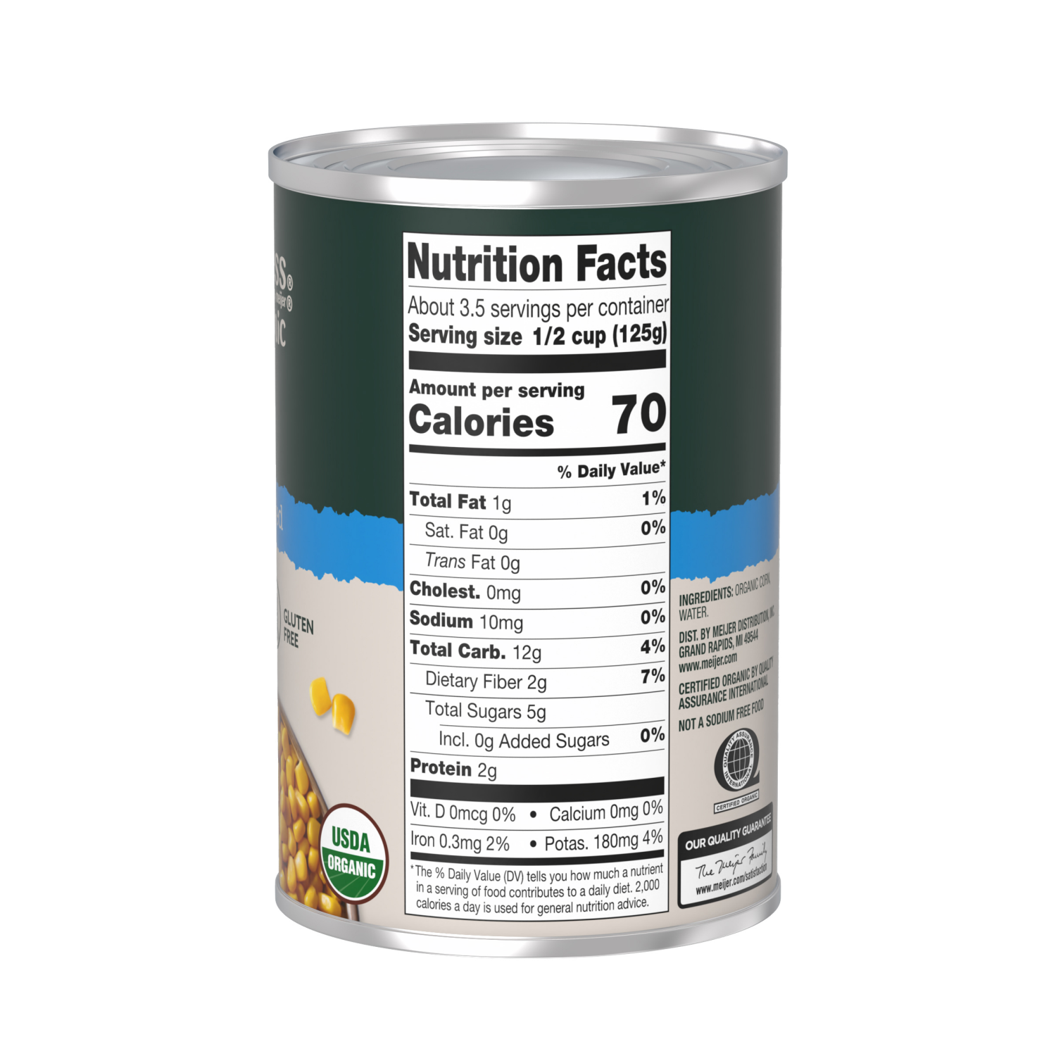 slide 3 of 3, True Goodness Organic No Salt Added Whole Kernel Corn, 15.25 oz