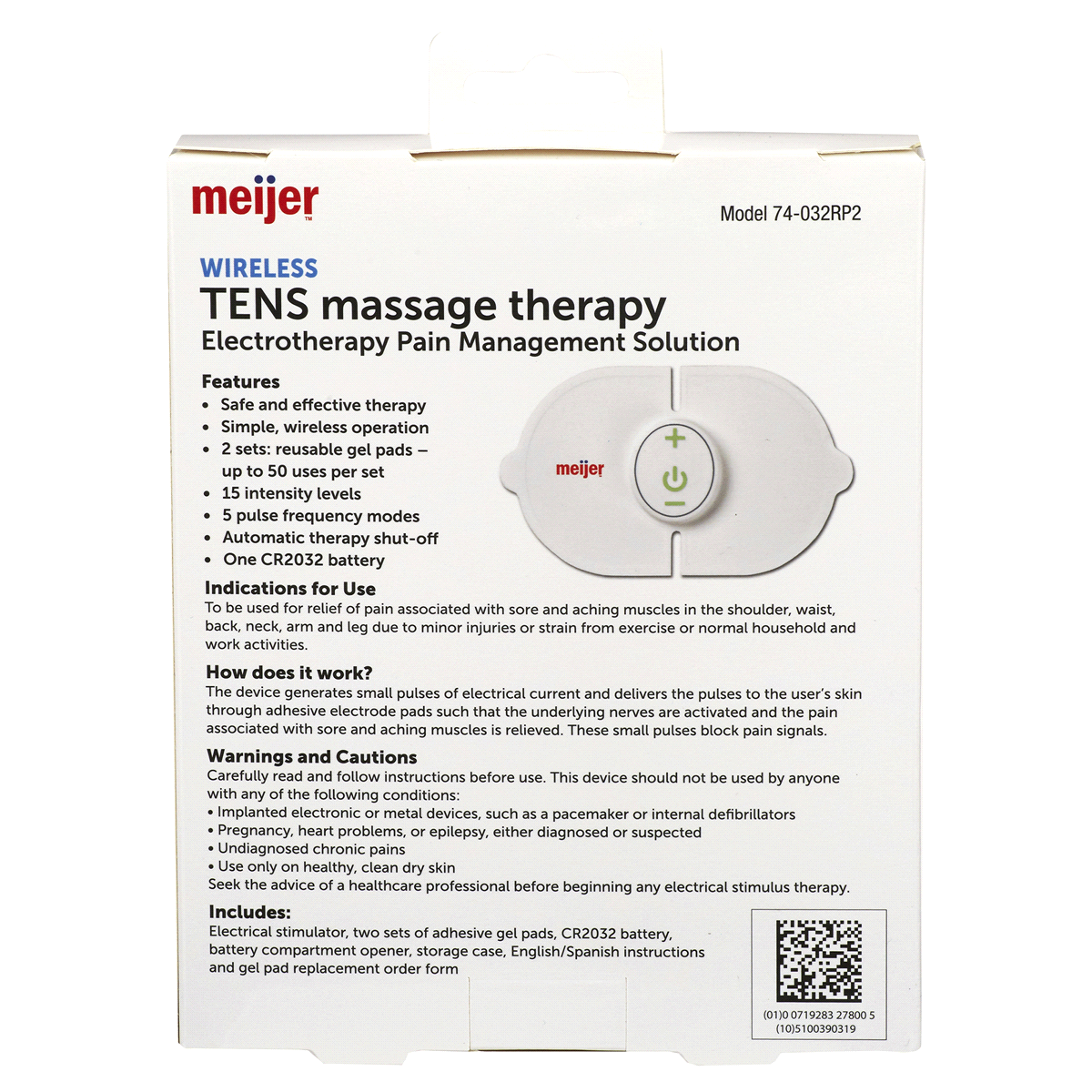 Meijer Wireless Tens Massage Therapy, 1 ct