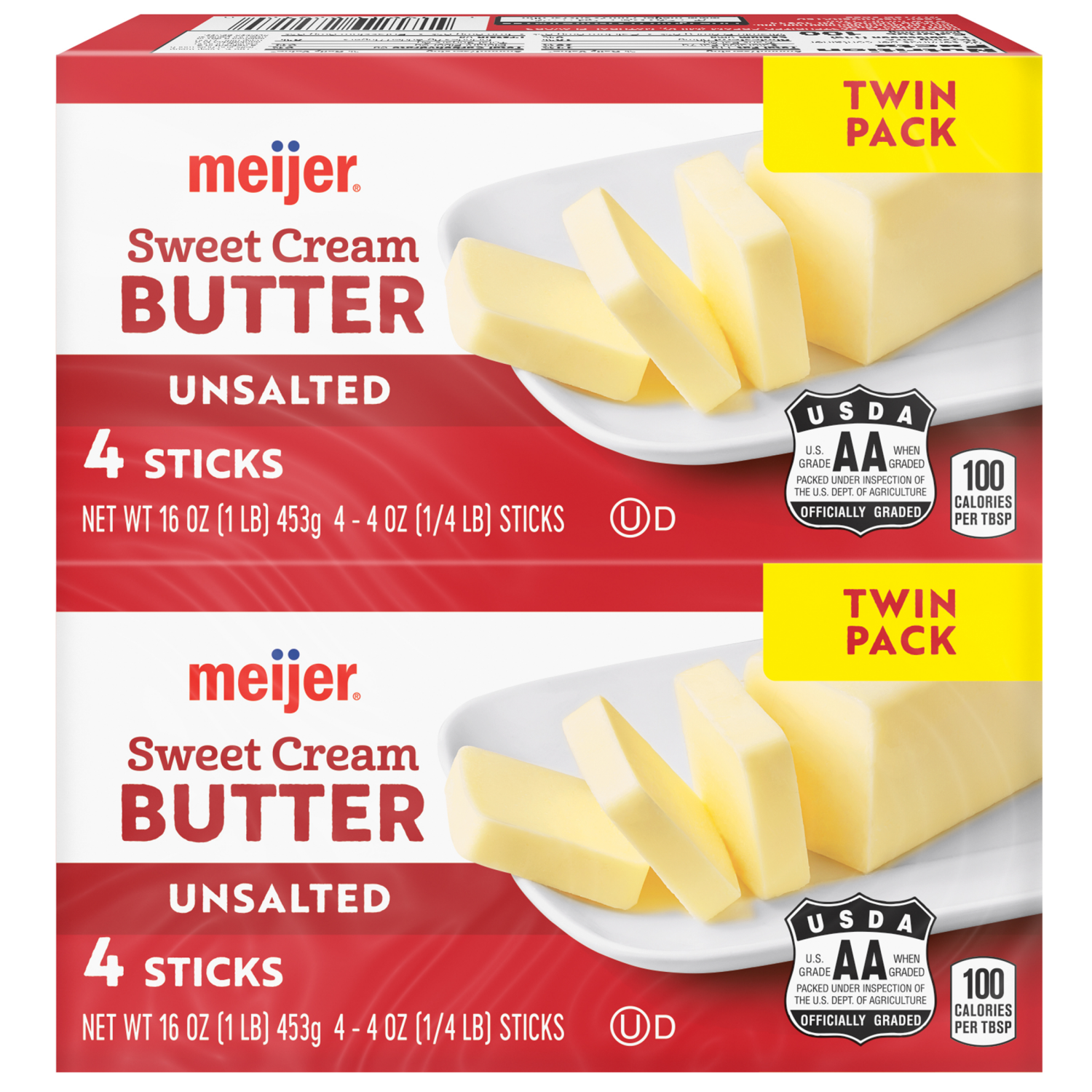 slide 1 of 5, Meijer Unsalted Butter Sticks, 8 Count, 8 ct