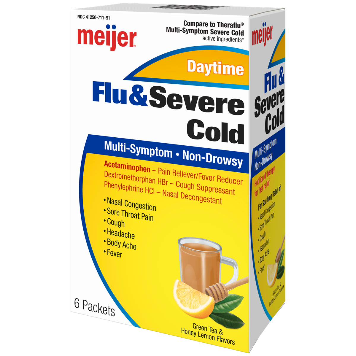 slide 3 of 3, Meijer Severe Cold, Cough, & Flu Hot Liquid Therapy, 6 ct