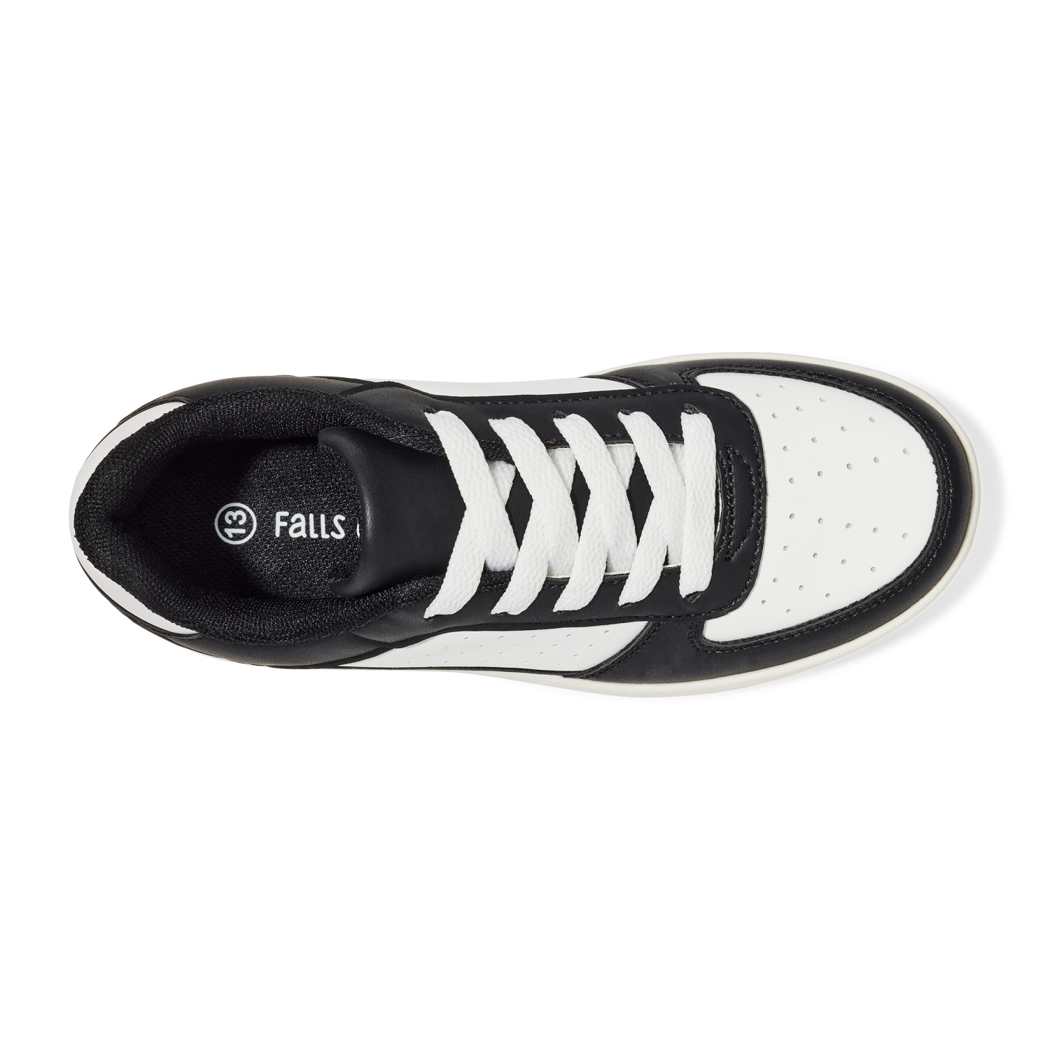 slide 6 of 6, Falls Creek Boys' Seas Casual Shoes, White/Black, Size 5, 1 ct