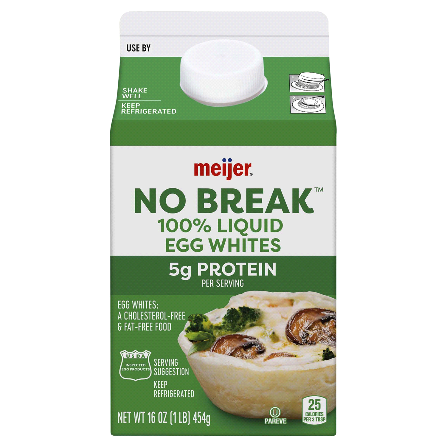 slide 1 of 3, Meijer No Break 100% Liquid Egg Whites, 16 oz