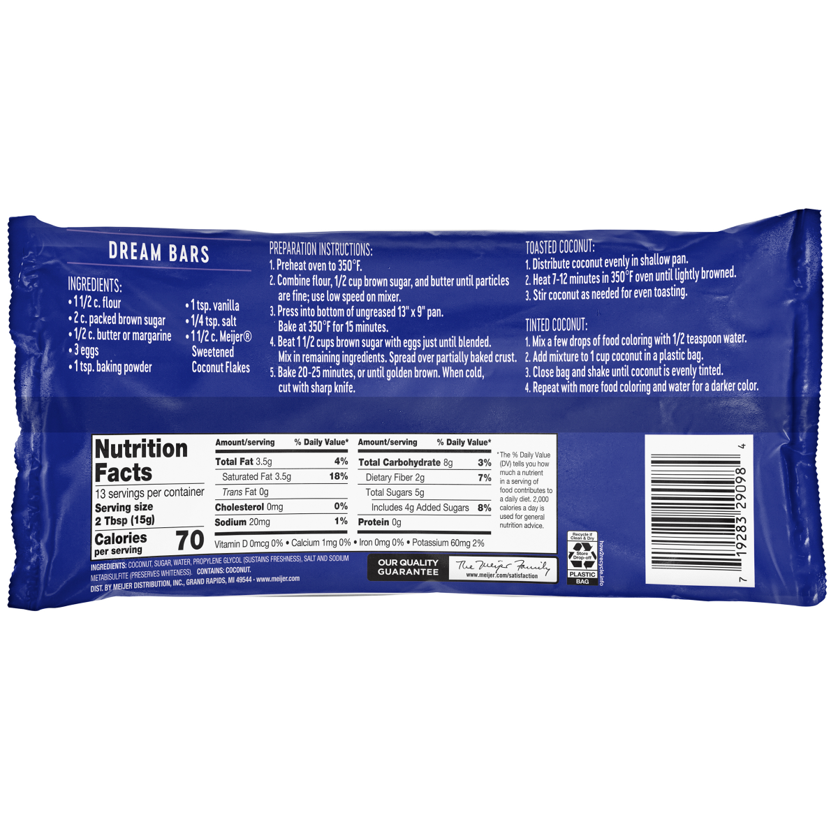 slide 2 of 2, Meijer Sweetened Coconut Flakes, 7 oz