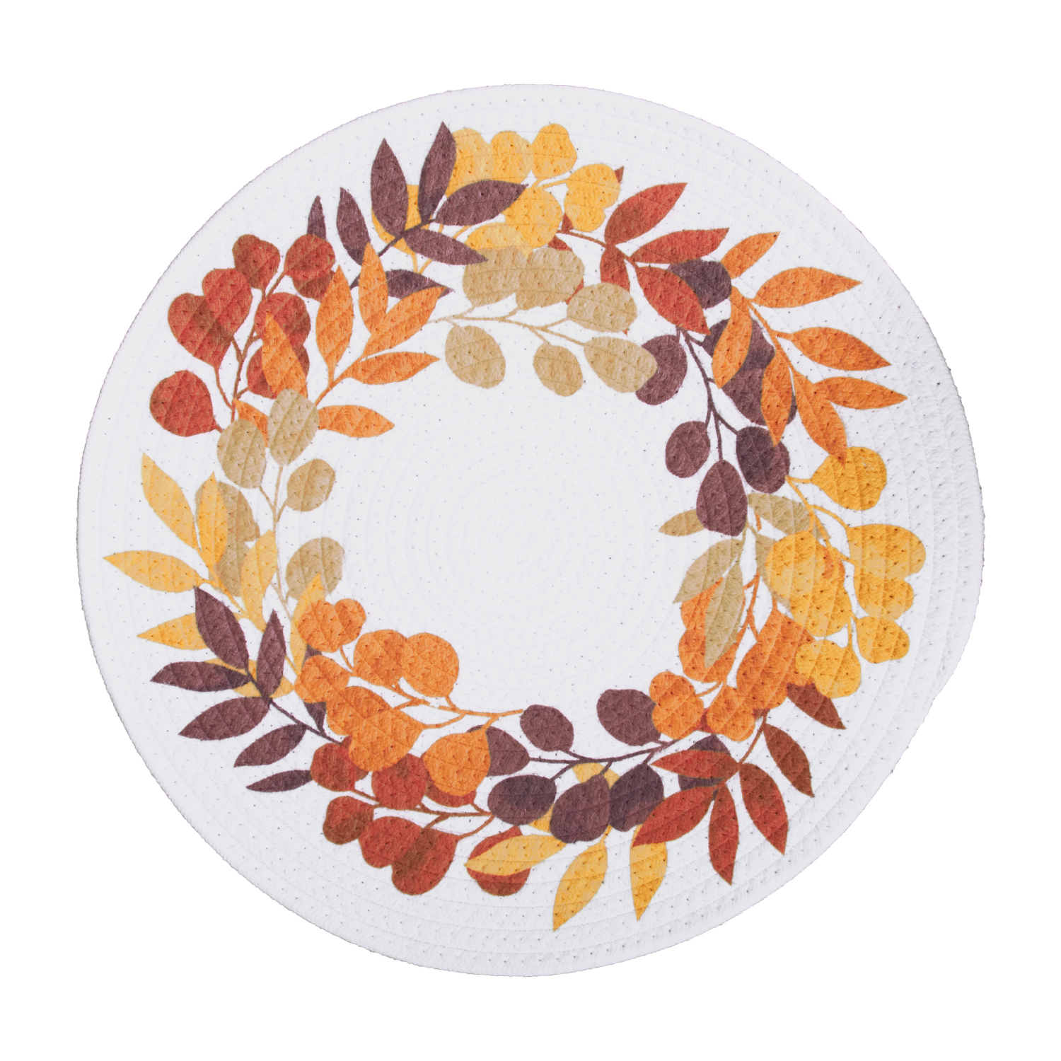 slide 1 of 1, CREATE DECORATE CELEBRATE CDC So Blessed Wreath Round Braided Placemat, 15 in, 15 in