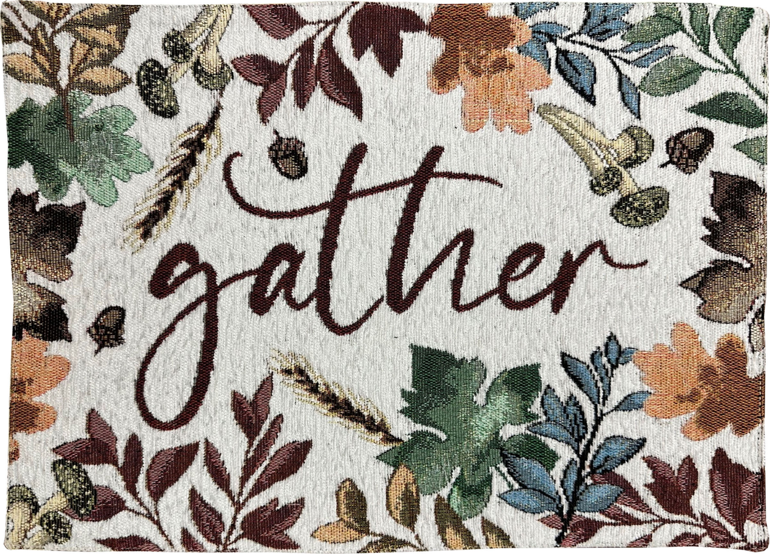 slide 1 of 1, CREATE DECORATE CELEBRATE CDC Harvest Gather Multi Leaves S, Woven Tapestry Placemat, 13 in x 18 in, 13 in x 18 in