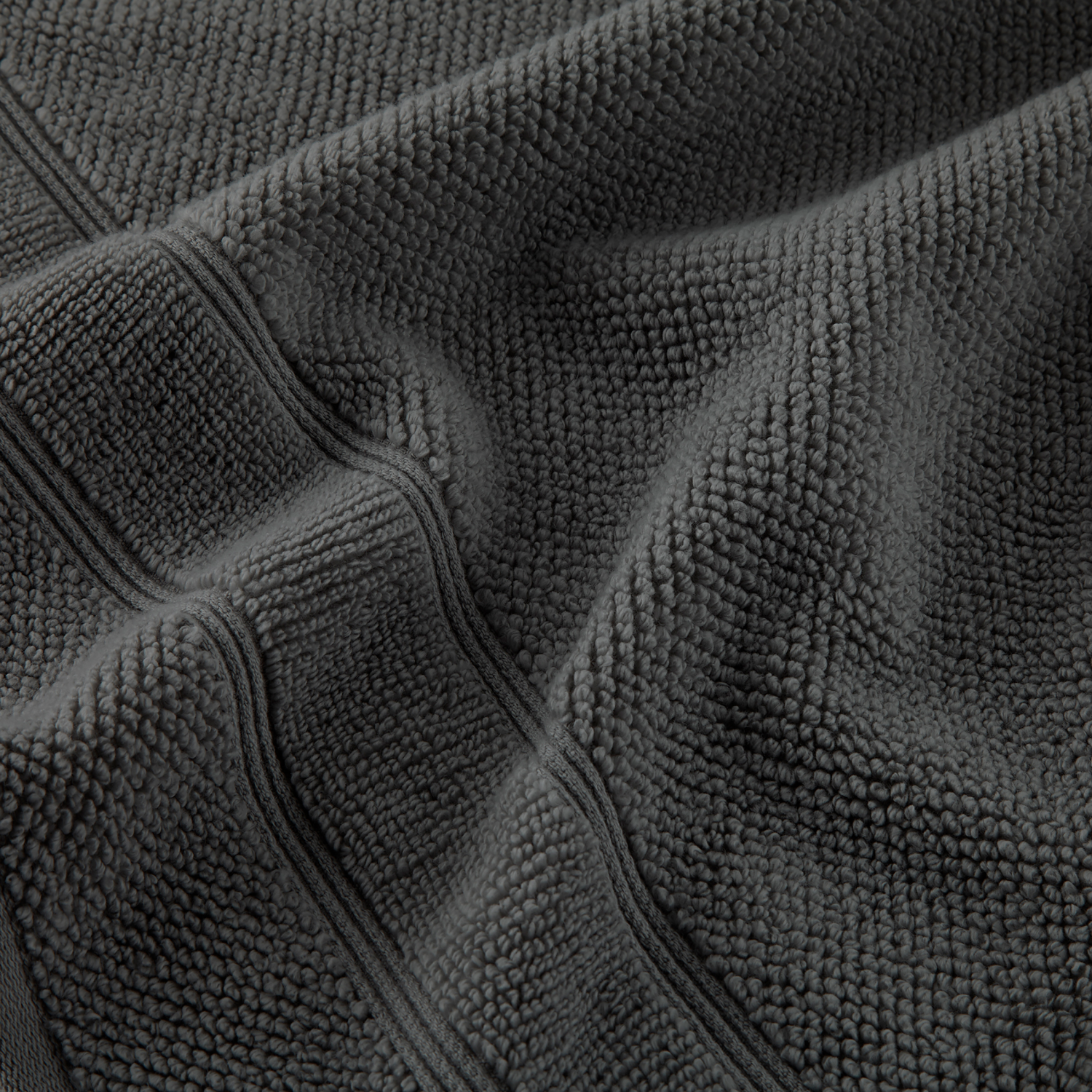 slide 2 of 2, Room & Retreat Performance Textured Hand Towel, 16 in x 28 in, Dark Gray, hand towel