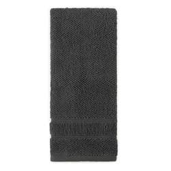 Room & Retreat Performance Textured Hand Towel, 16 in x 28 in, Dark Gray