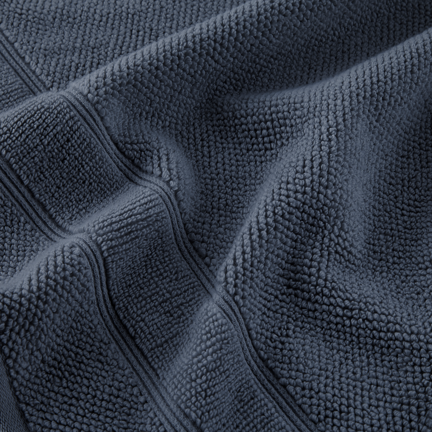 slide 2 of 2, Room & Retreat Performance Textured Hand Towel, 16 in x 28 in, Indigo, hand towel