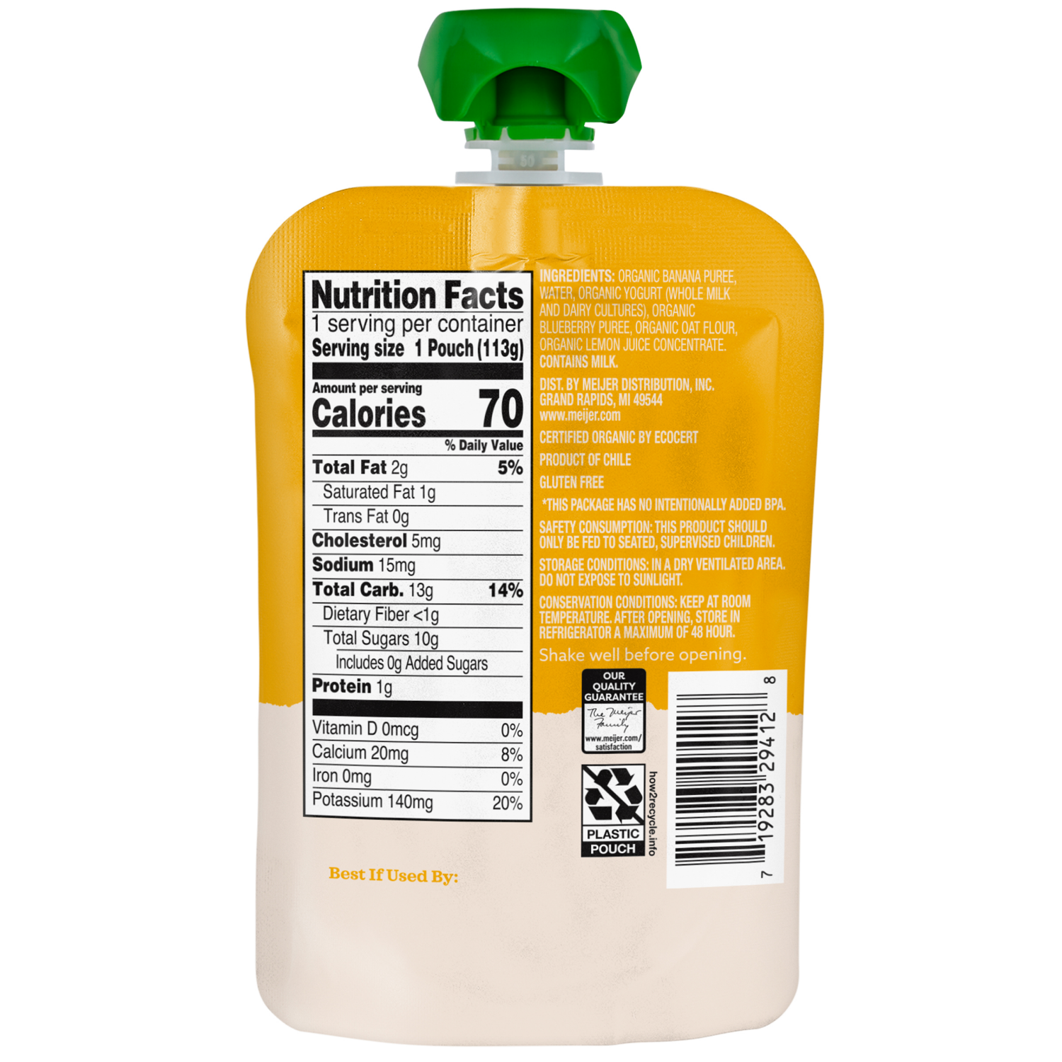 slide 2 of 2, True Goodness Banan Blueberry Yogurt Oat., 1 ct