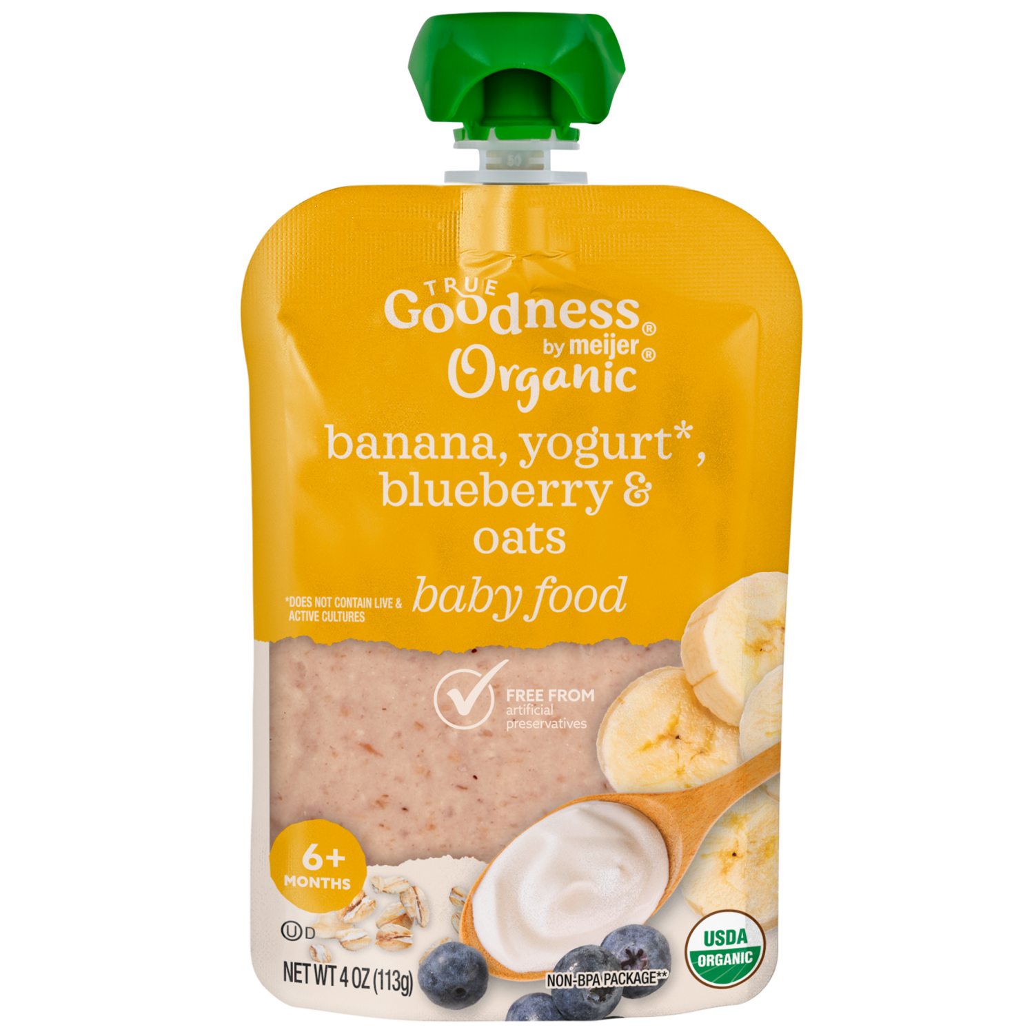 slide 1 of 2, True Goodness Banan Blueberry Yogurt Oat., 1 ct