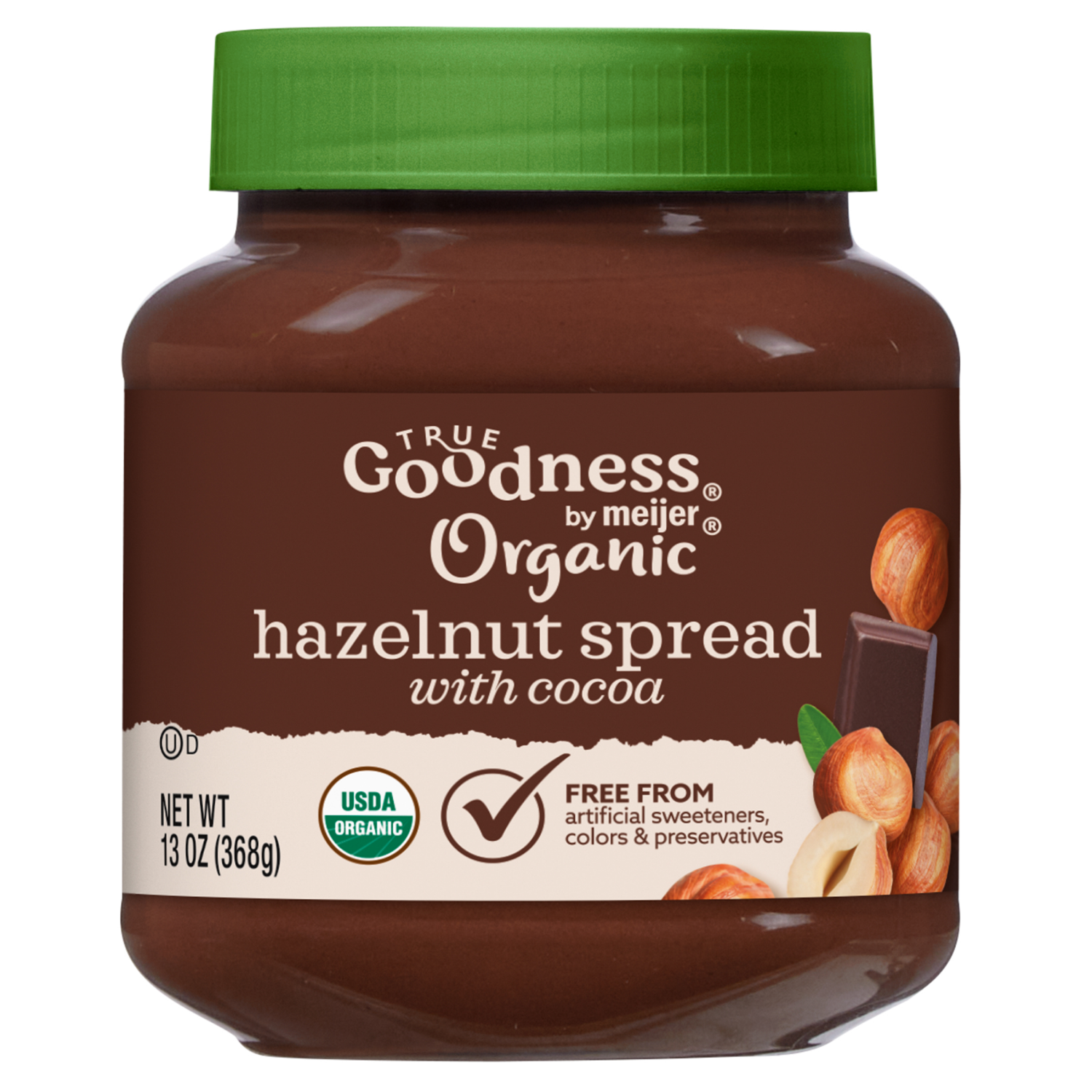slide 1 of 2, True Goodness Organic Hazelnut Spread, 13 oz, 13 oz