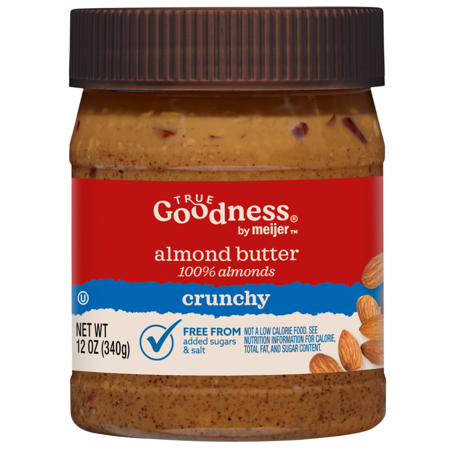 slide 1 of 3, TRUE GOODNESS ALMOND CRUNCHY 12 OZ, 12 oz