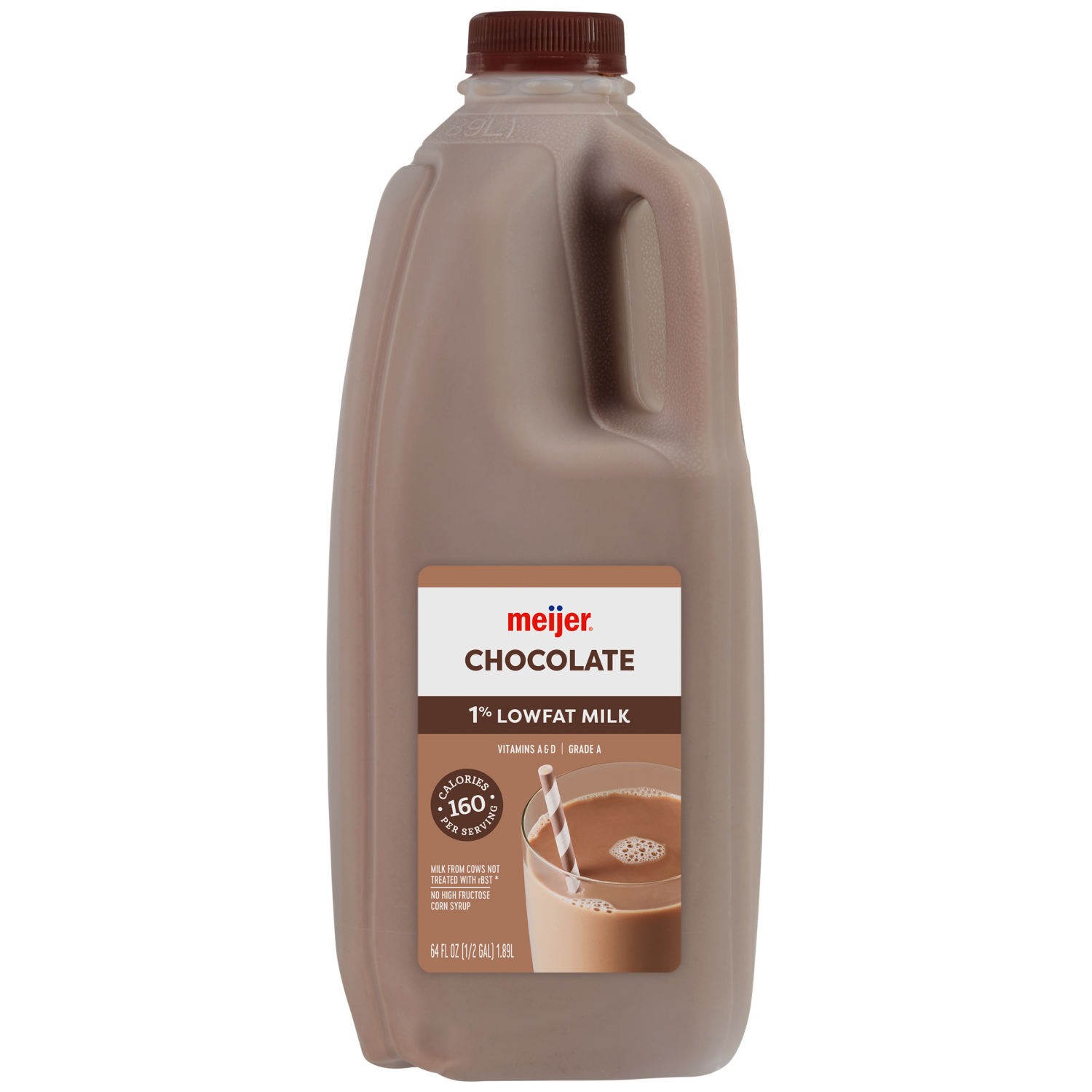slide 1 of 2, Meijer Chocolate 1% Low Fat Milk, 1/2 Gallon, 1/2 gal