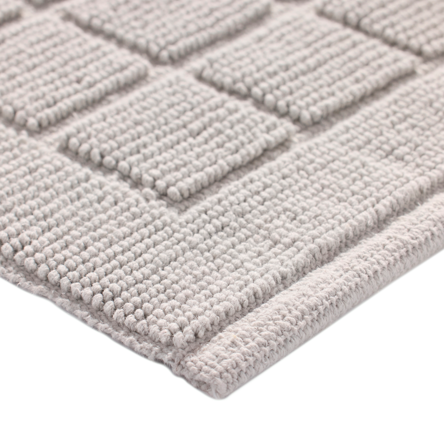 slide 3 of 5, Room & Retreat Luxury Cotton Textured Bath Mat, 21 in x 34 in, Quiet Gray, 21 x 34 
