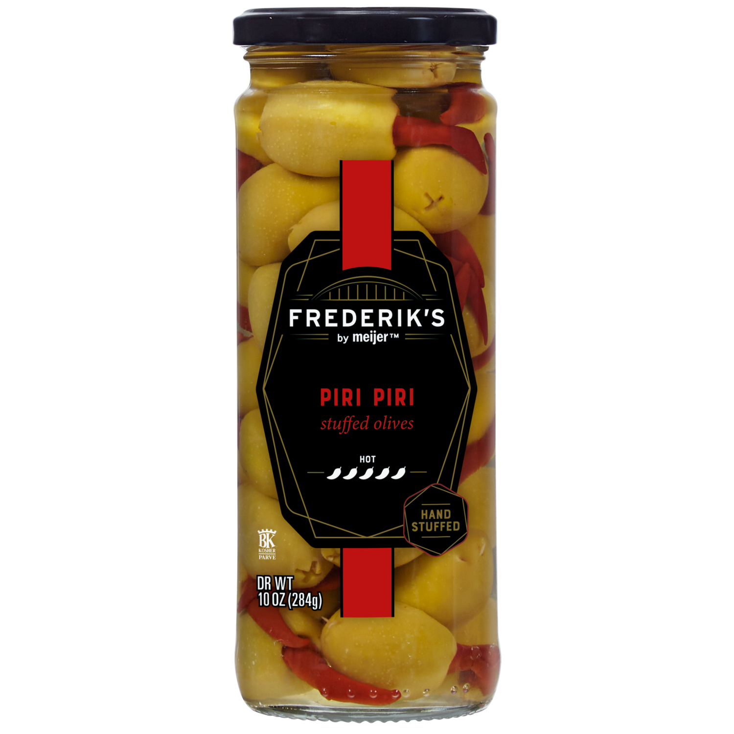 slide 1 of 2, FREDERIKS BY MEIJER Frederik's by Meijer Piri Piri Stuffed Olives, 10 oz, 10 oz
