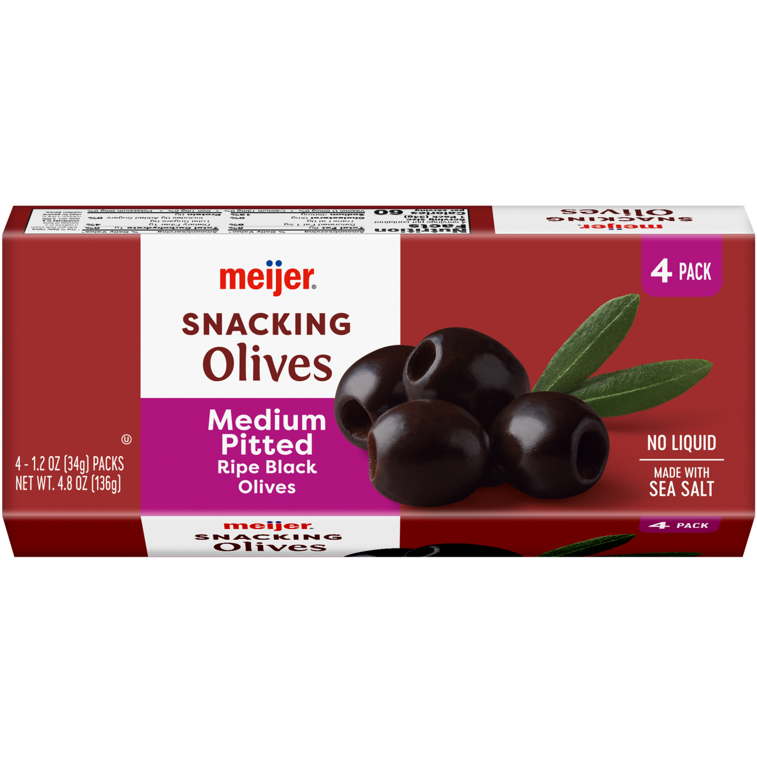 slide 2 of 2, Meijer Snacking Olives Ripe Pitted 4.8 Oz, 4.8 oz