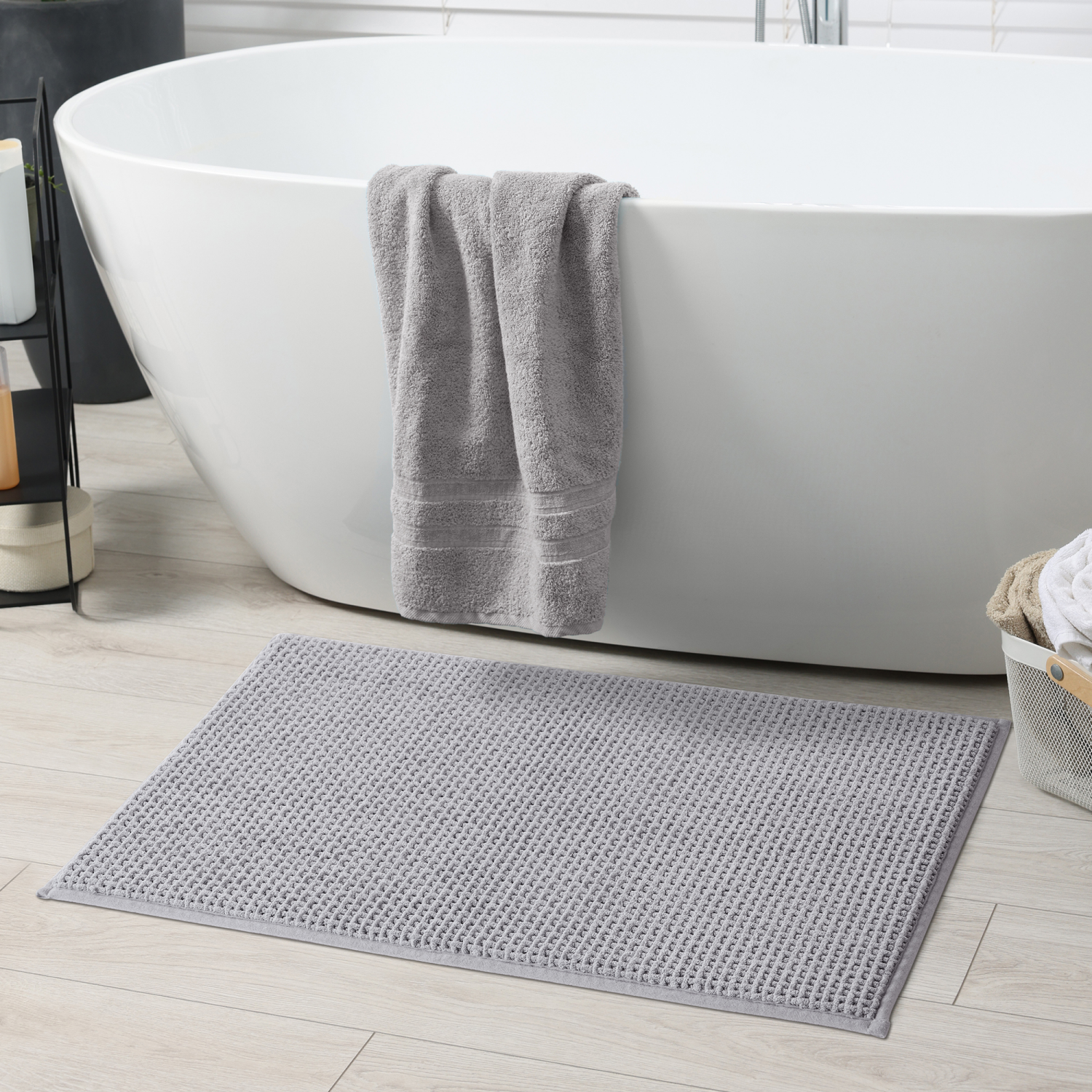 slide 2 of 5, Room & Retreat Memory Foam Bath Mat CrossWeave, 20 in x 32 in, Micro Chip, 20 in x 32 in