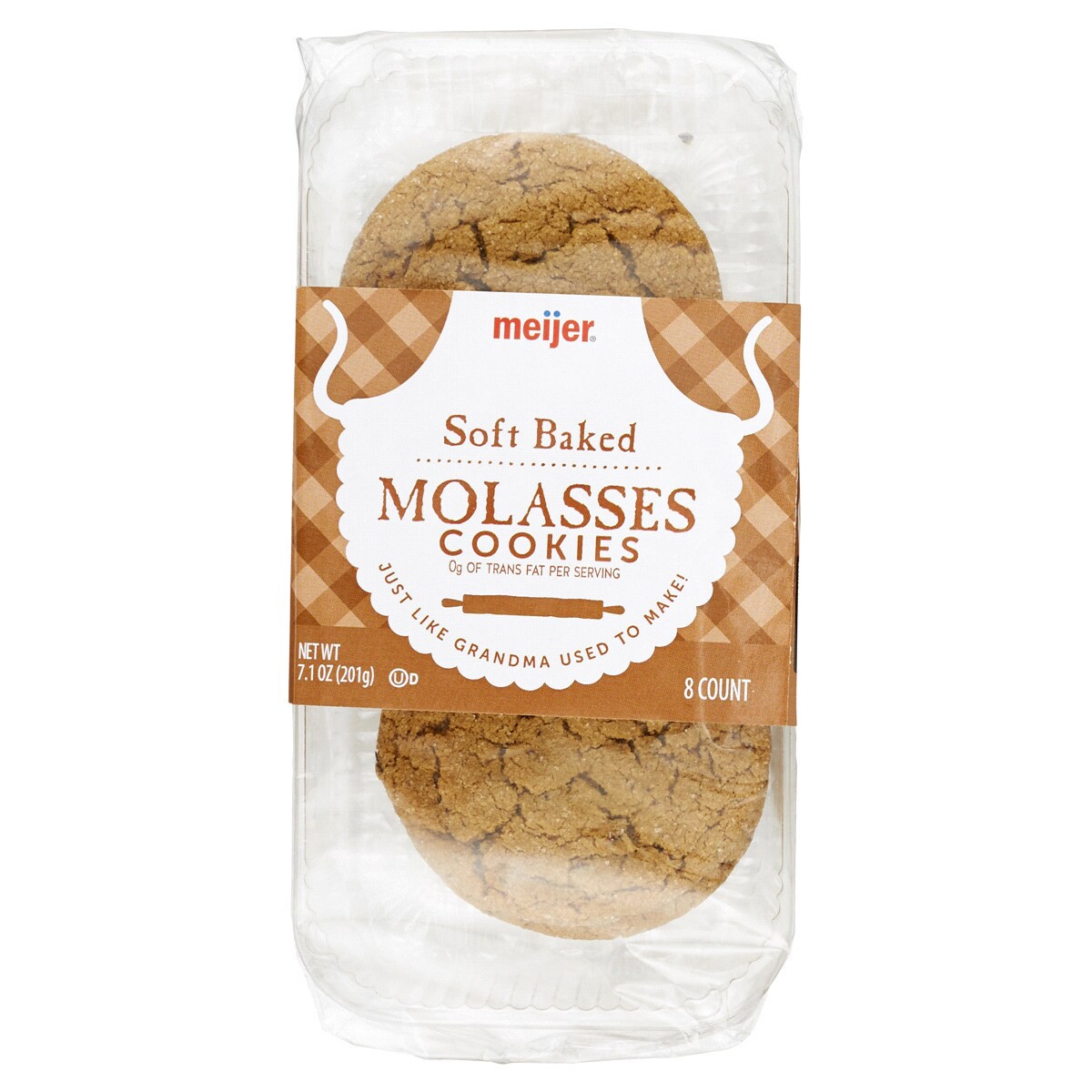 slide 1 of 2, Meijer Soft Baked Molasses Cookies, 7.1 oz