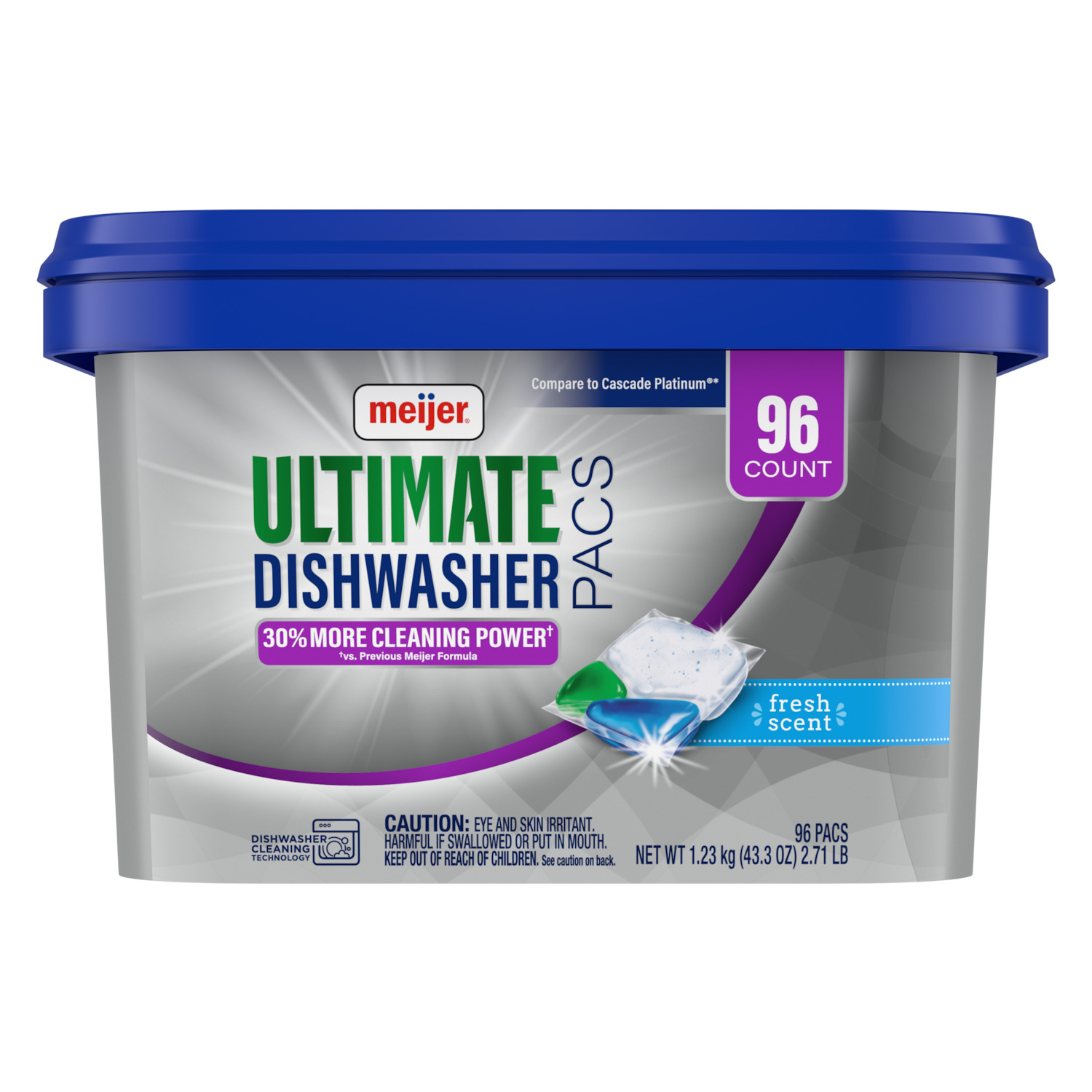 slide 1 of 2, MEIJER ULTMT AUTO DISH PACS FRESH 96CT, 96 ct