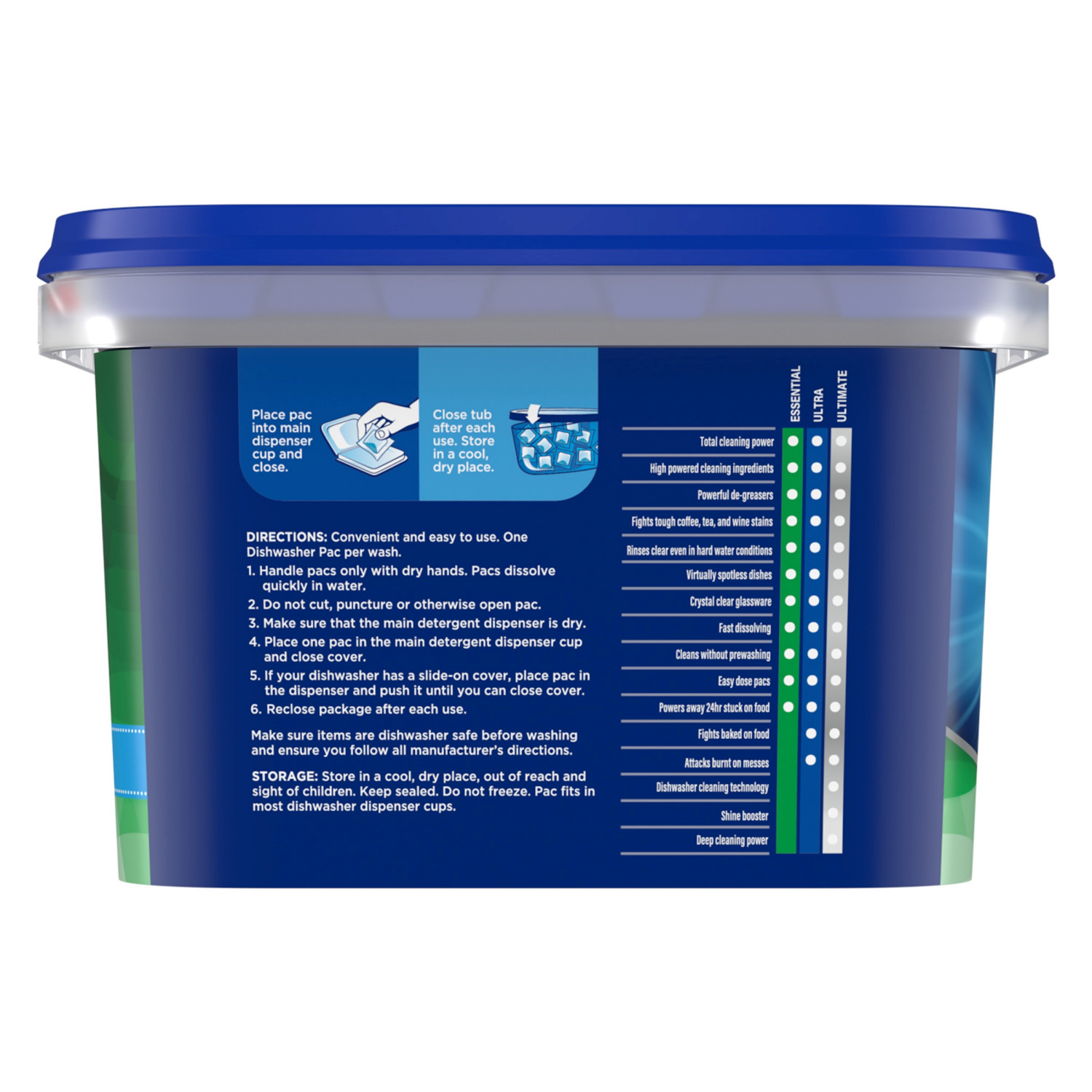 slide 3 of 3, MEIJER ESSEN AUTO DISH PACS FRESH 96CT, 96 ct