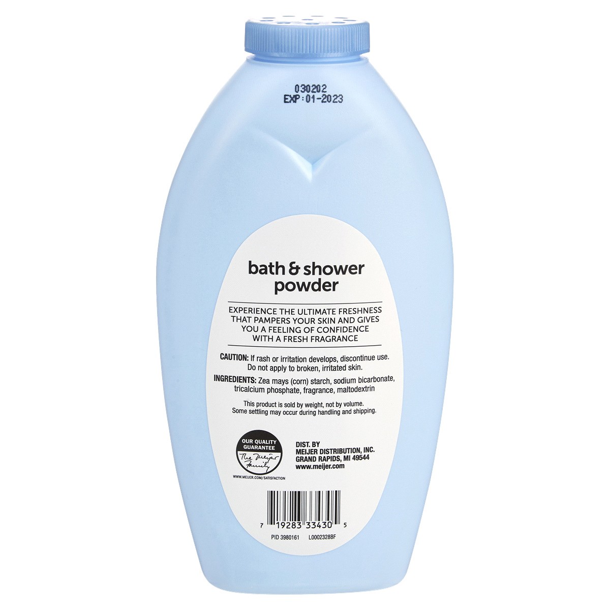 slide 2 of 2, Meijer Shower & Bath Absorbent Bath Powder, 13 oz