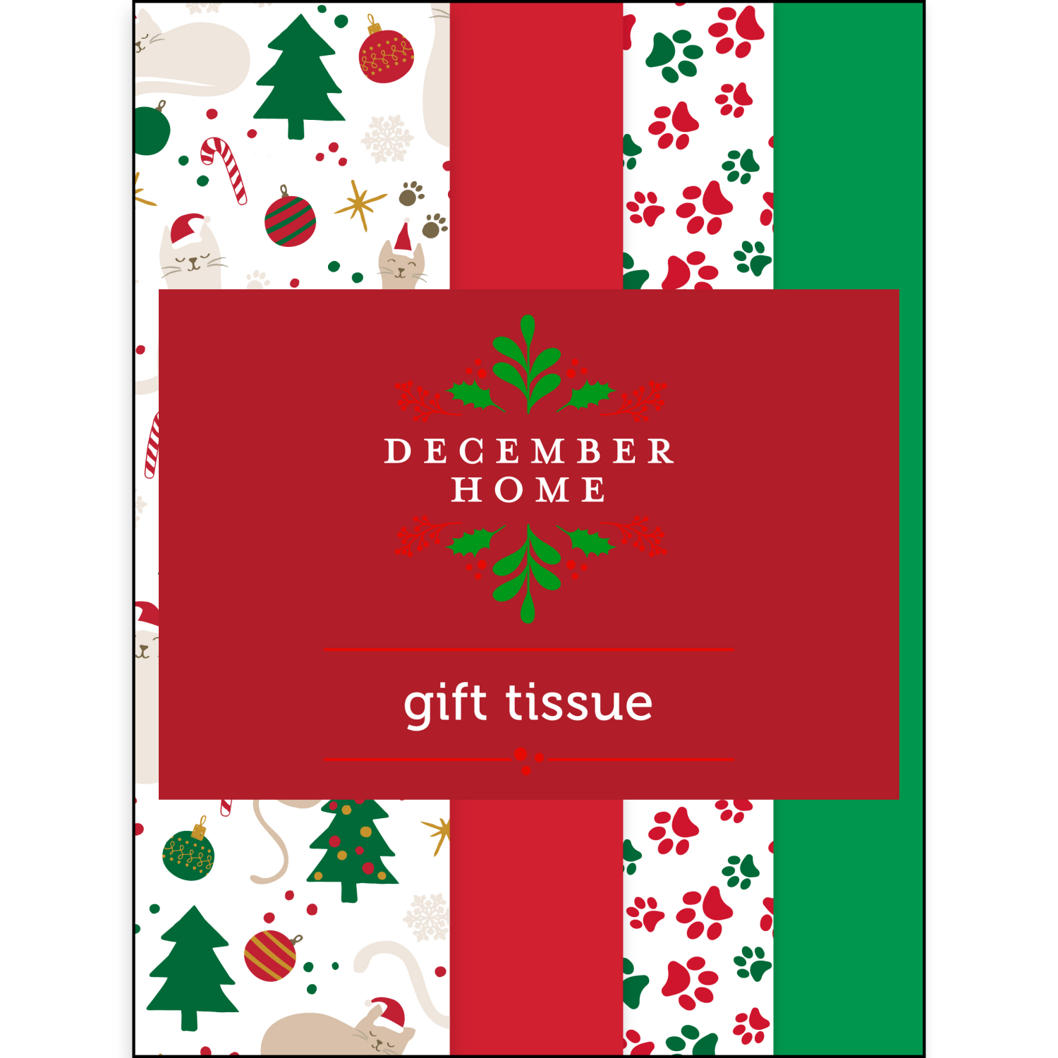 slide 1 of 1, December Home DH Tissue Paper Cats 10ct, 10 ct