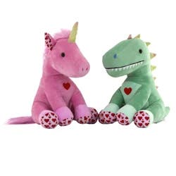 Meijer Corporate Seasonal Mjr Val Heart Unicorn & Dino Plush