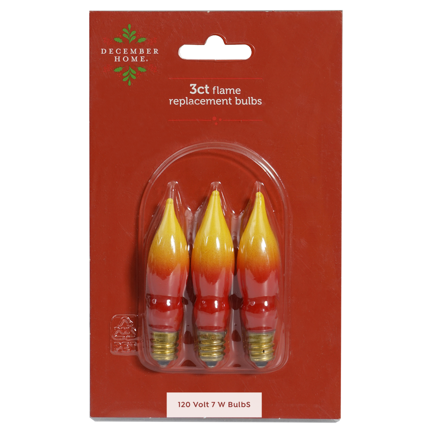 slide 1 of 2, December Home Candle Replacement Bulbs Flame Orange, 3 Pack, 3 ct