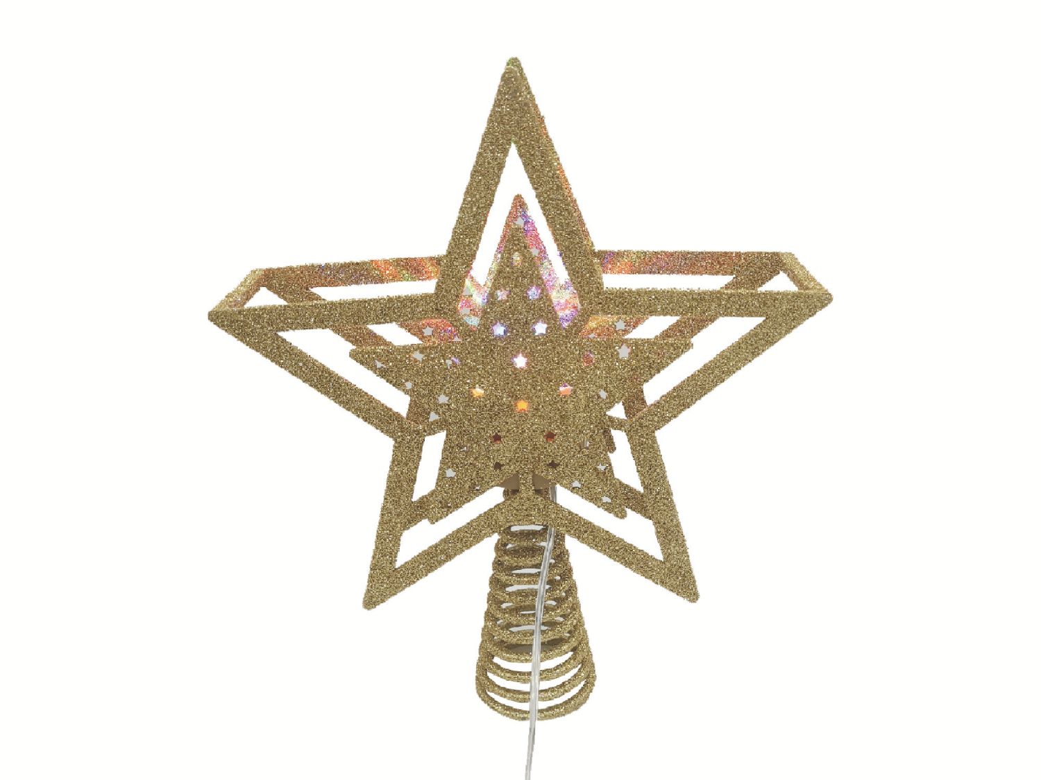 slide 2 of 5, December Home LED Projector Tree Topper, 10 Inch / 3 Count, Assorted Styles, 3 ct