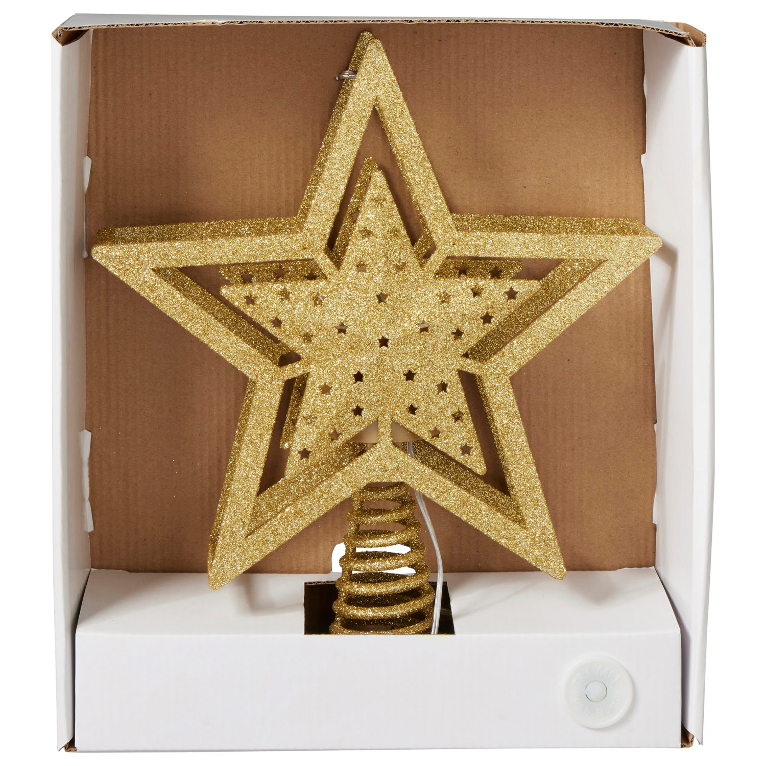 slide 1 of 5, December Home LED Projector Tree Topper, 10 Inch / 3 Count, Assorted Styles, 3 ct