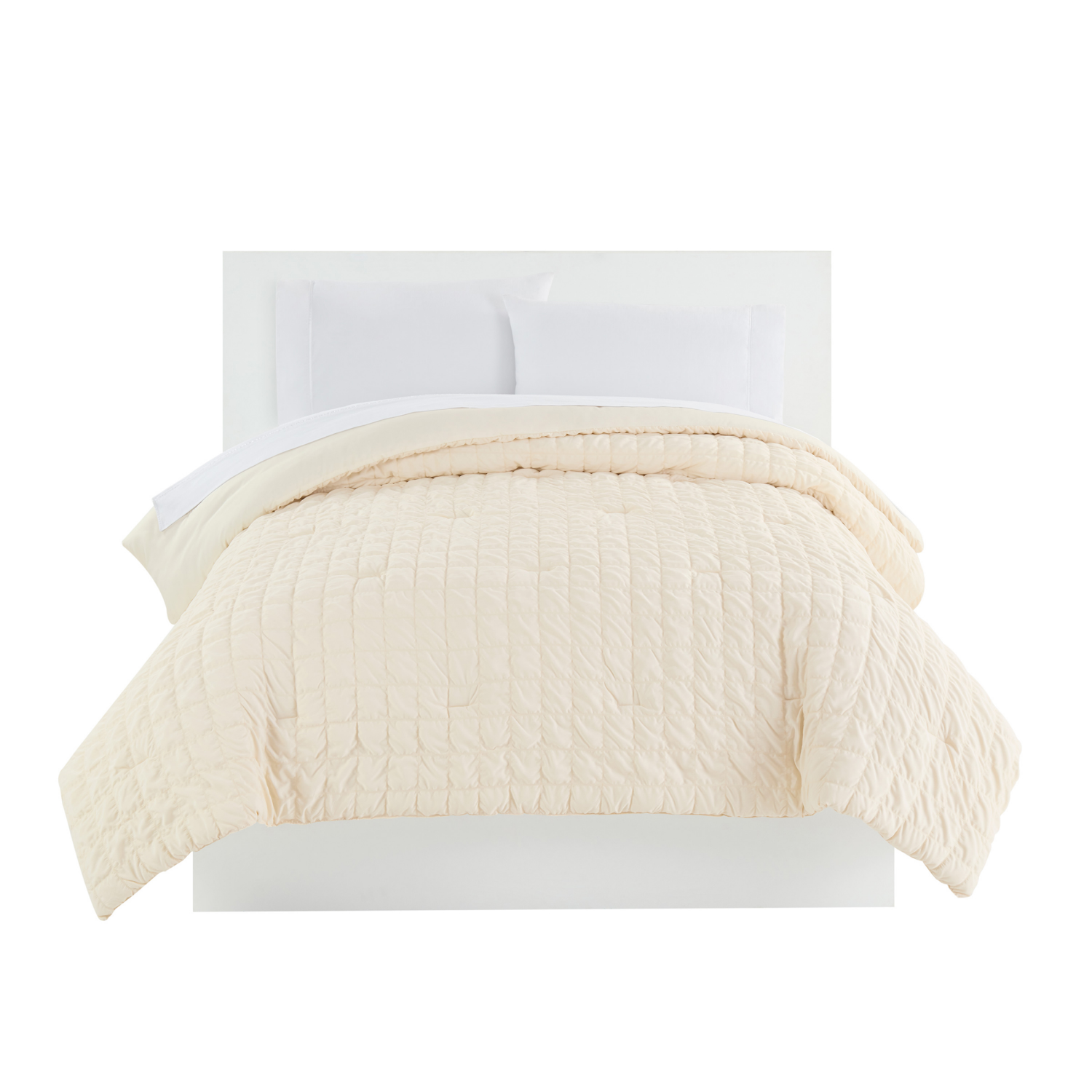 slide 1 of 1, R+R Comforter Lofty Seersucker, Ivory, T/TXL, t/txlarge