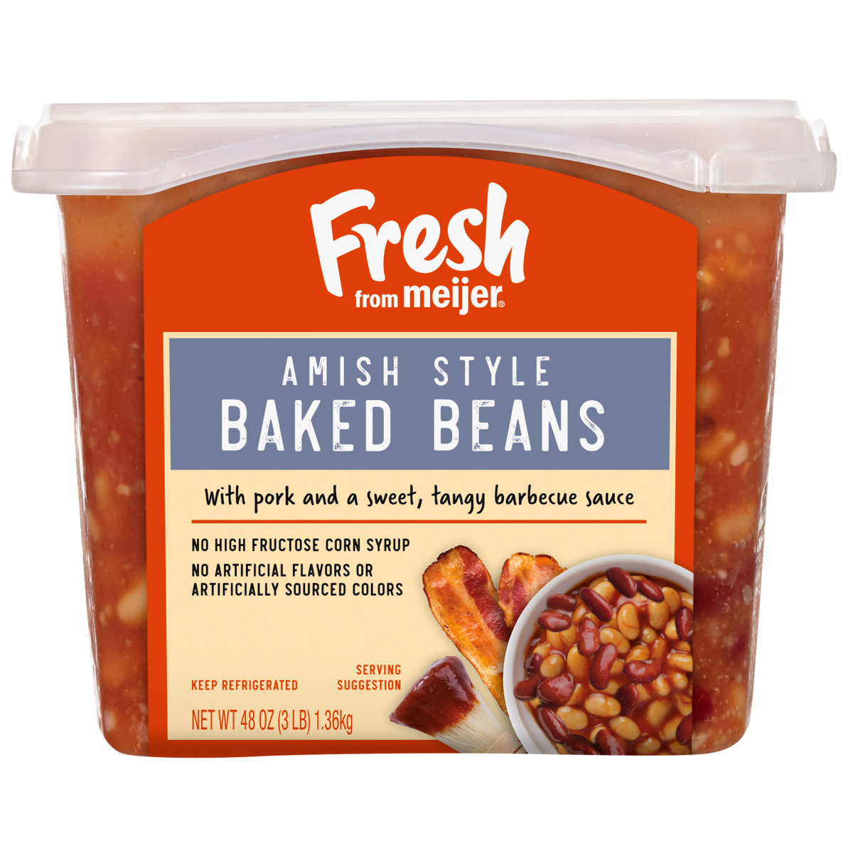 slide 1 of 13, Fresh from Meijer Amish Baked Beans, 48 oz, 48 oz