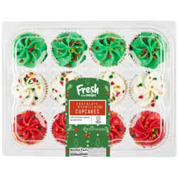 Fresh From Meijer Assorted Cupcakes, Christmas, 22 Oz, 12 Ct