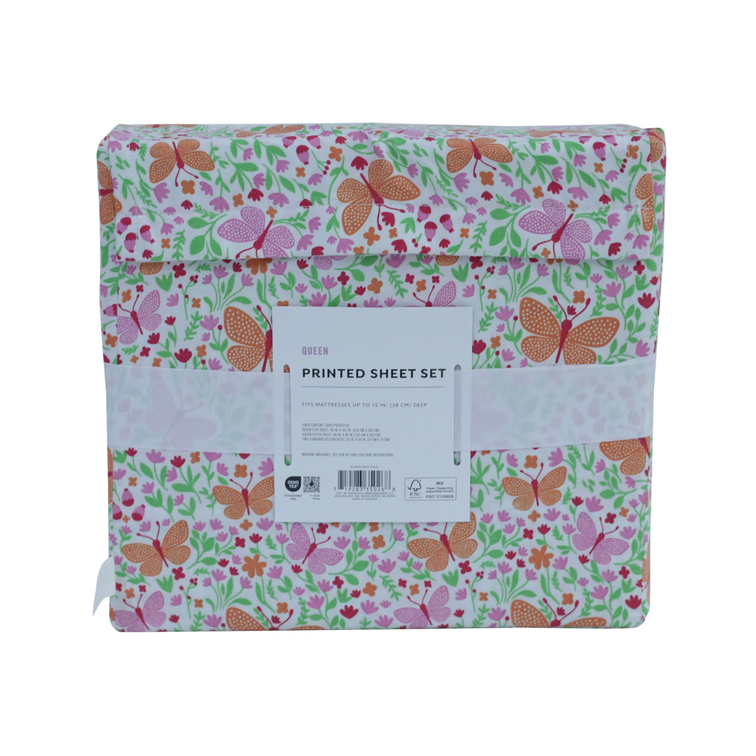 slide 2 of 3, Havenstay Seasonal Sheets, Queen, Butterfly, qn