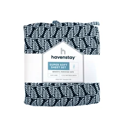Havenstay Washed Sheets, Full, Navy