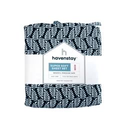 Havenstay Washed Sheets, Queen, Navy