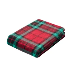 December Home Plaid Plush Throw, 50 In X 70 In