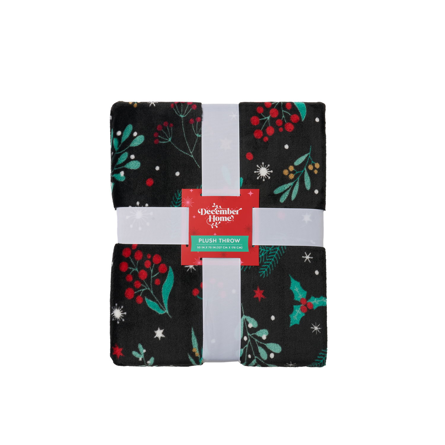 slide 6 of 6, December Home Botanical Plush Throw, 50 In X 70 In, 50 inx70 in