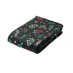 December Home Botanical Plush Throw, 50 In X 70 In